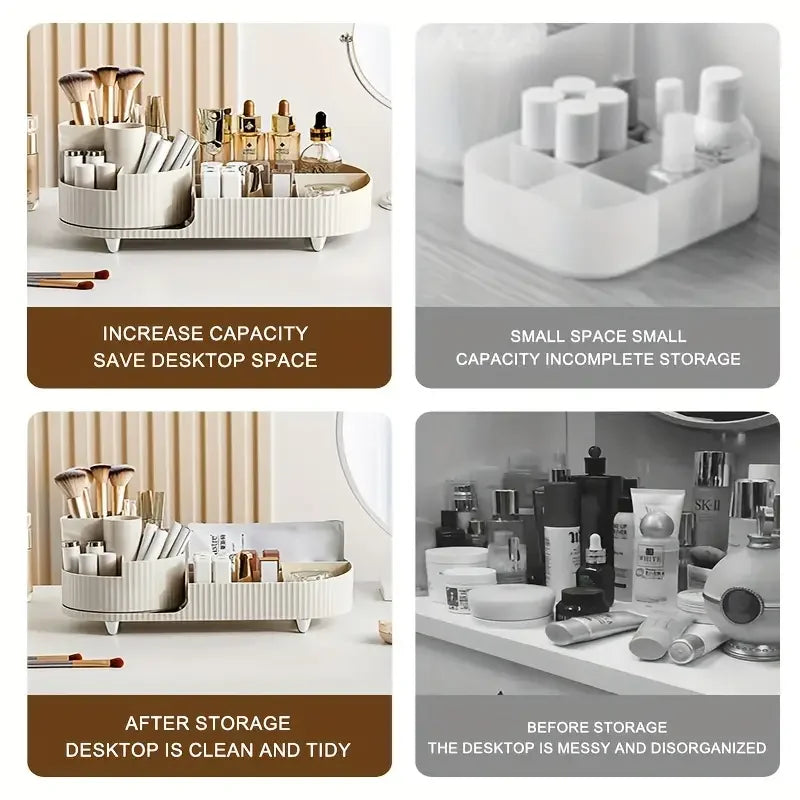 Organizador de maquillaje giratorio de 360°: elegante y listo para usar