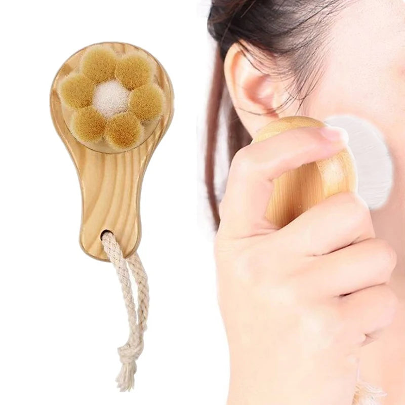Cepillo facial de bambú natural: limpieza y masaje suaves