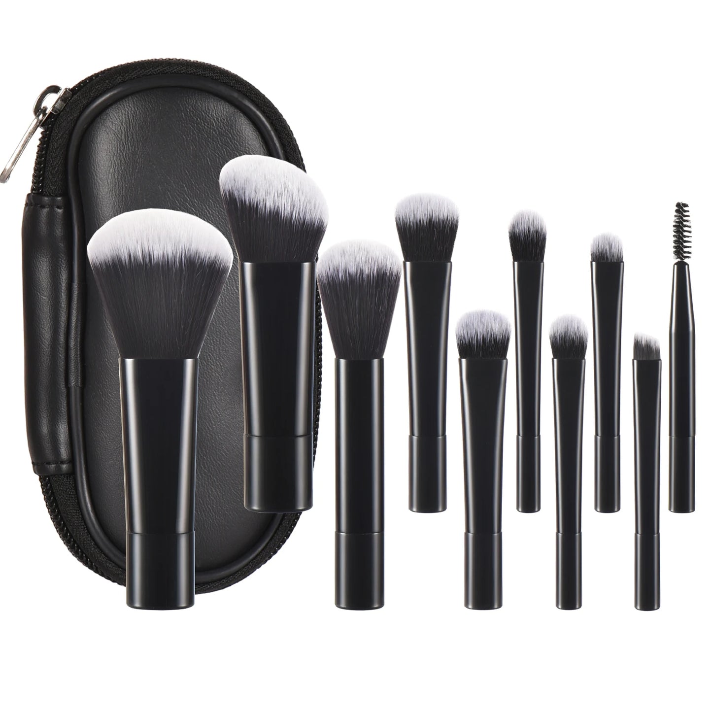 💗 Mini juego de brochas de maquillaje rosa – Tamaño de viaje