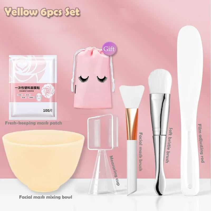 Kit de herramientas de silicona para el cuidado facial: brochas, bol y accesorios para hacer tú mismo
