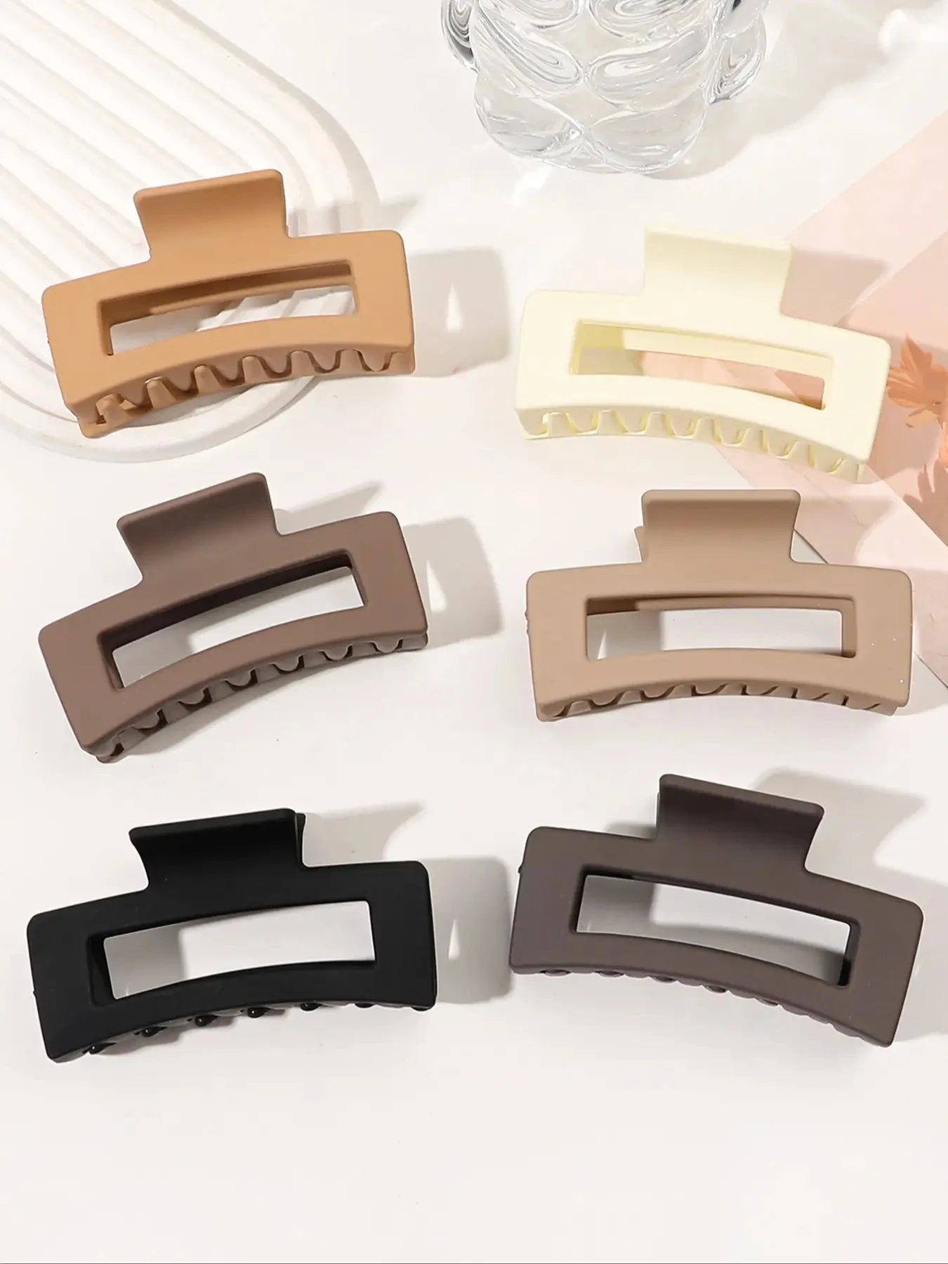 🧷 Pack de 12 clips rectangulares esmerilados: estilo simple y moderno