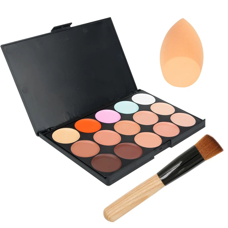 Palette correctrice 15 couleurs – Anticernes, contour, fond de teint & correcteur