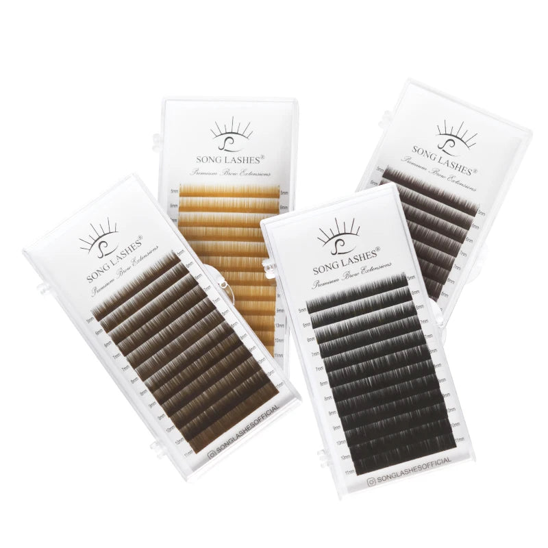 Extensiones de cejas SONG LASHES – 12 líneas, color marrón natural