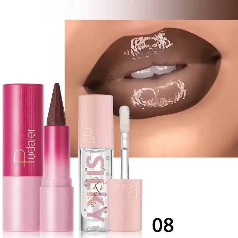 💄 Dúo labial resistente al agua: lápiz labial líquido de larga duración