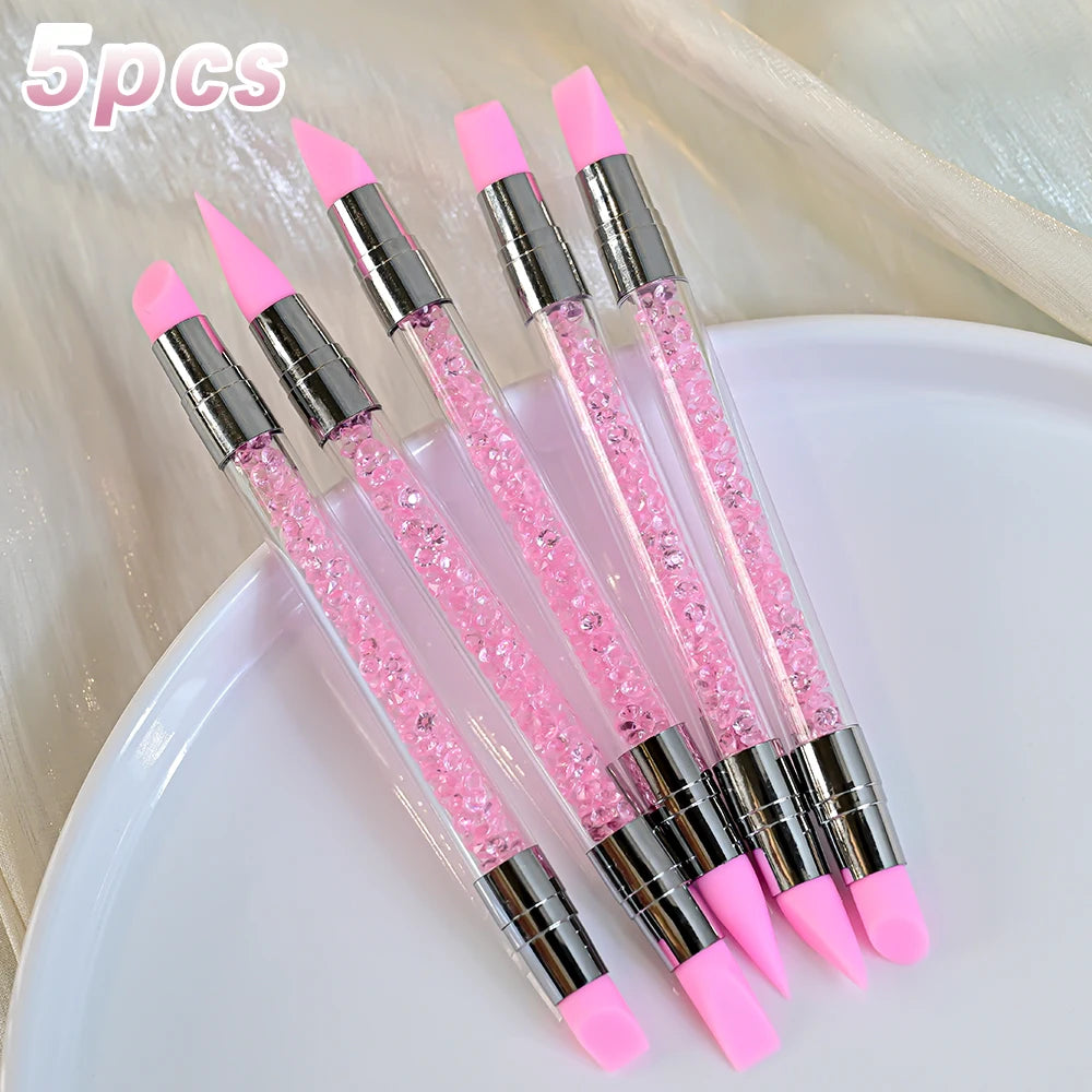 Pinceles finos para decoración de uñas: juego de 5 para líneas y decoraciones precisas