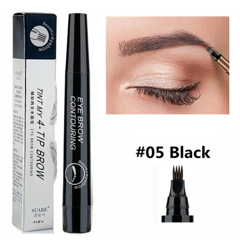 🖊️ 4-Tip Eyebrow Pencil – Long-Lasting Microblading Effect