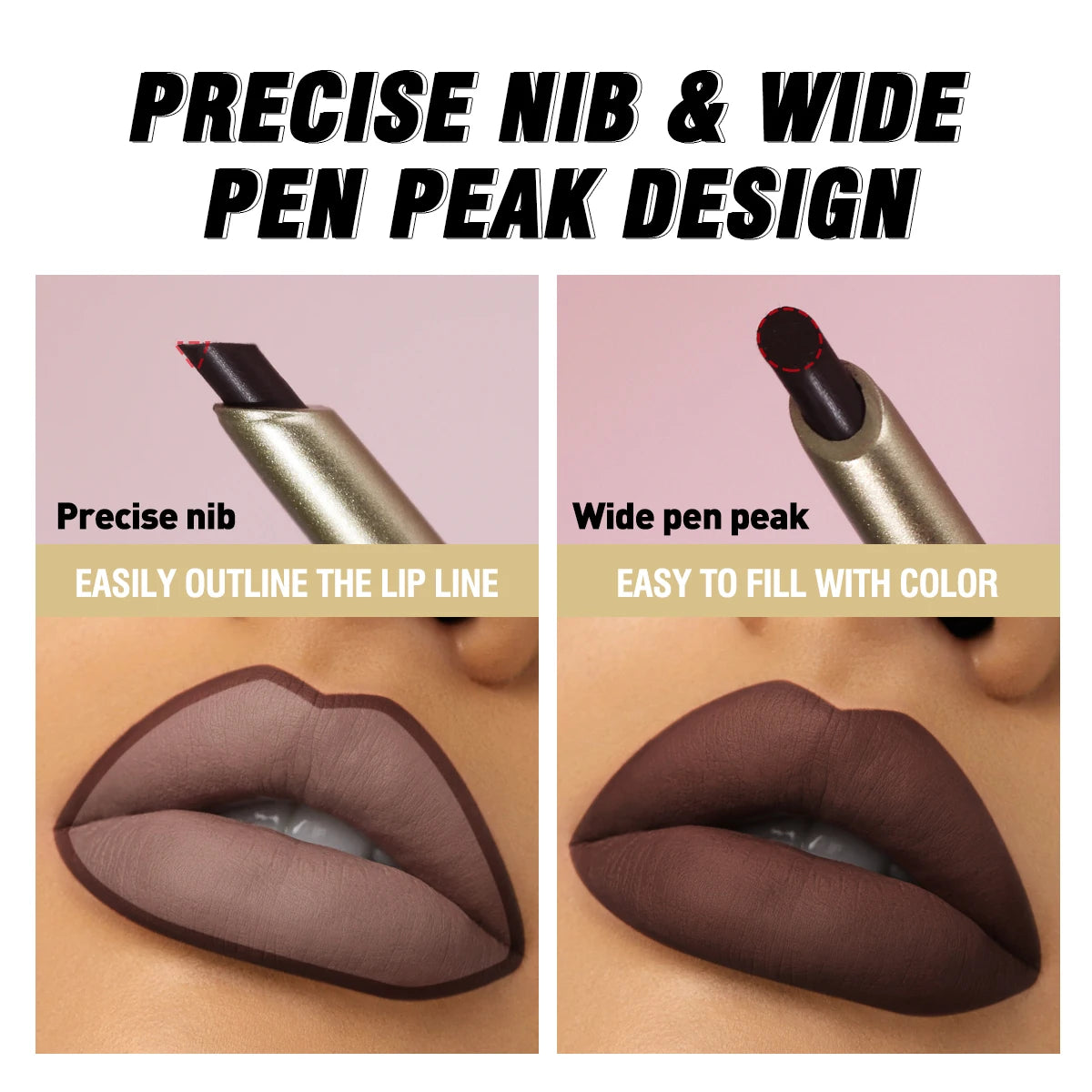 💄 Crayons à lèvres mats 6 couleurs – Contour naturel et longue tenue