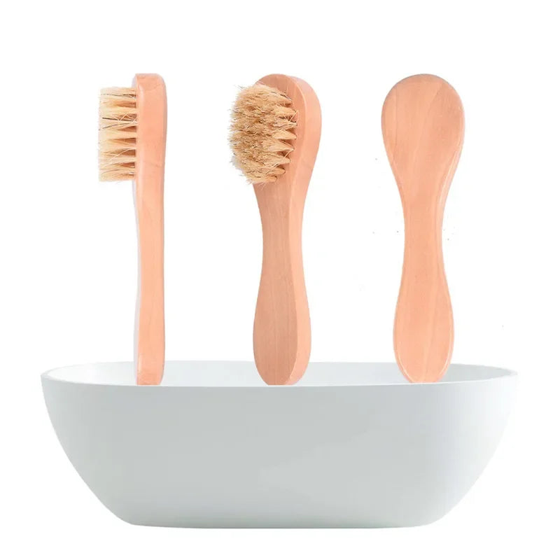 Cepillo de limpieza facial de madera: 1, 3 o 5 piezas para un cuidado profundo
