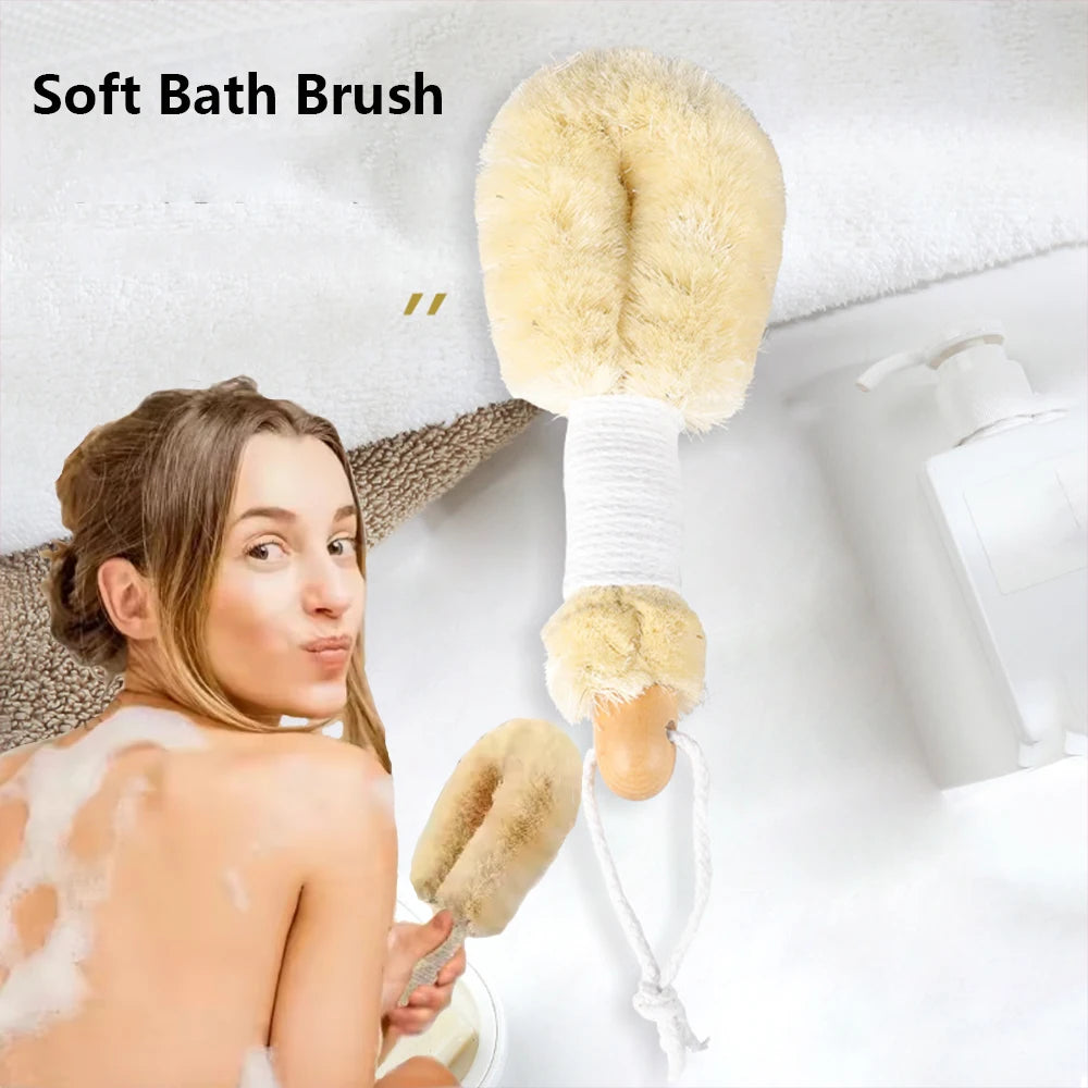 Cepillo de ducha de sisal natural: exfoliante y masajeador para la espalda