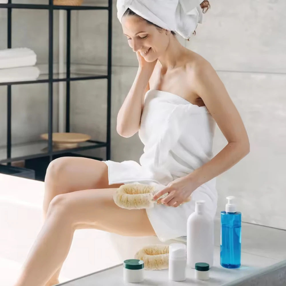 Cepillo de ducha de sisal natural: exfoliante y masajeador para la espalda