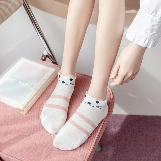 Chaussettes Femme - Courtes Motif 🐱