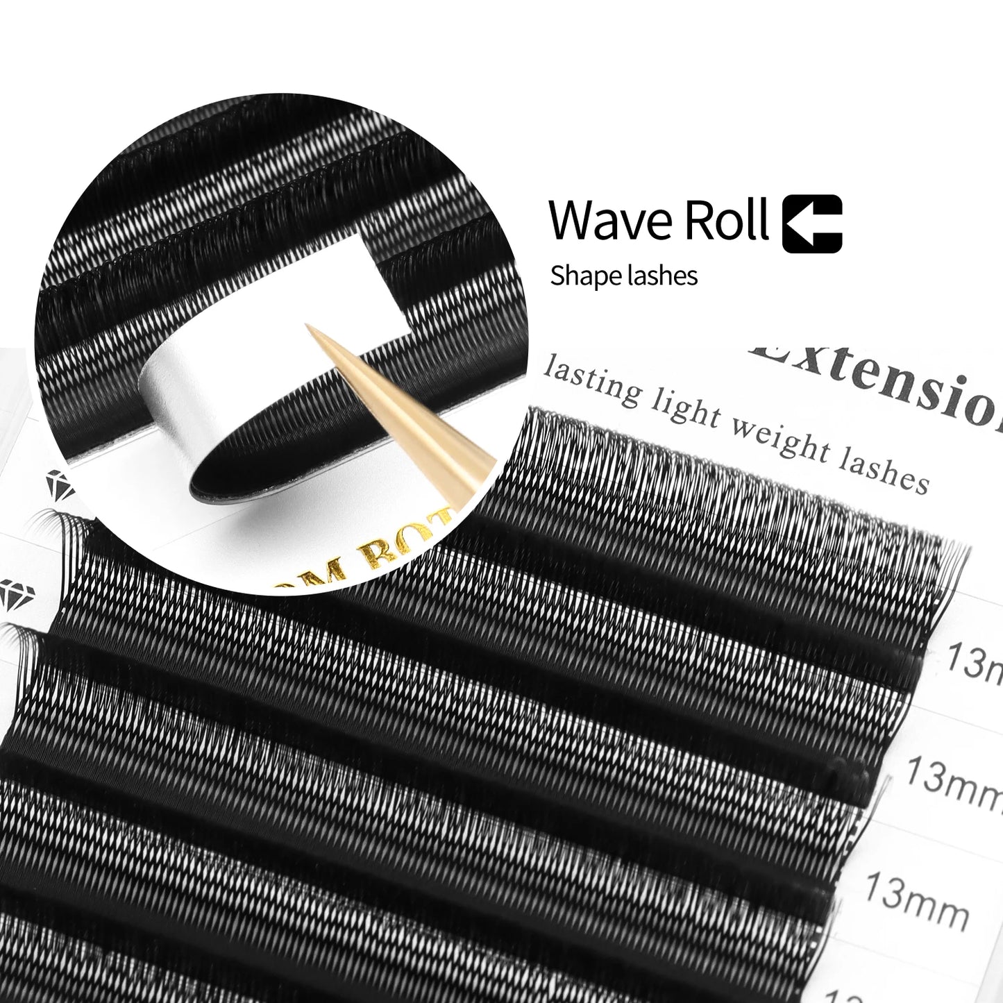 Extensiones de pestañas XIUSUZAKI en forma de U – Abanicos prefabricados 2D de doble punta, negro mate