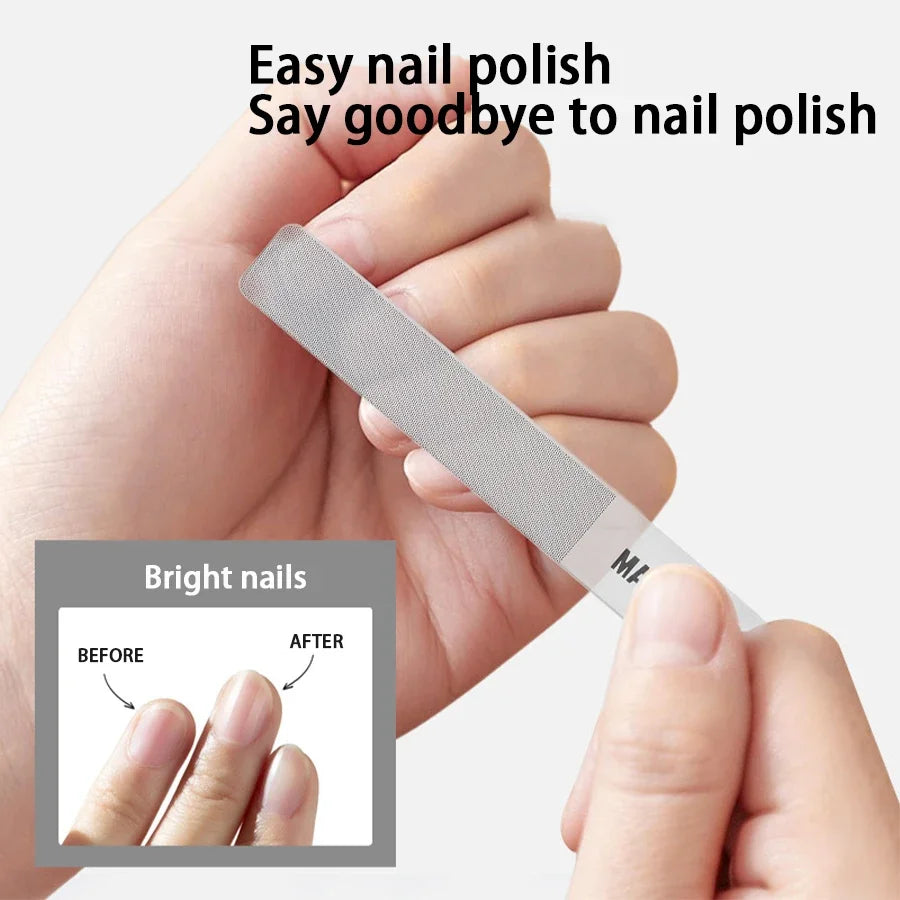 Lima de uñas de nano vidrio: pulido brillante y profesional, lavable