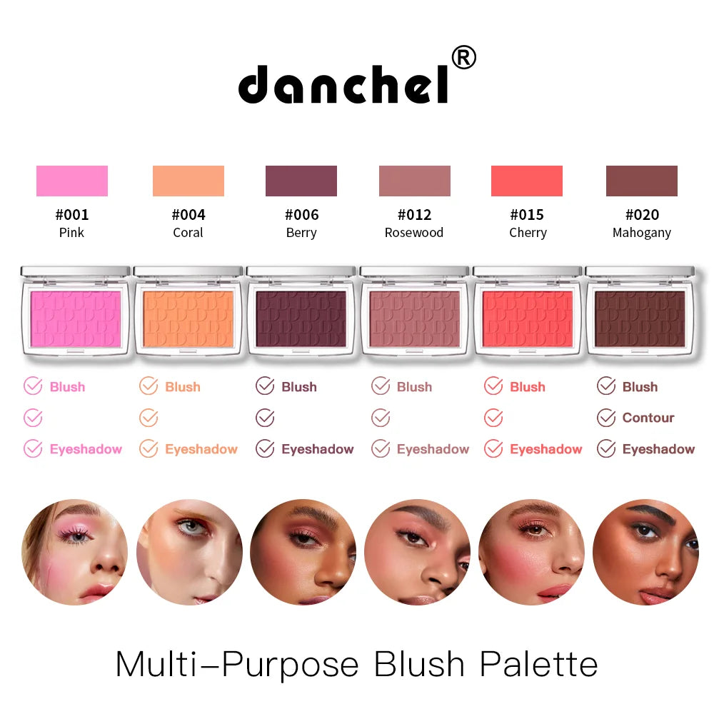 🌸 3D Embossed Blush Palette – Pink & Brown Shades, Natural Healthy Glow Effect