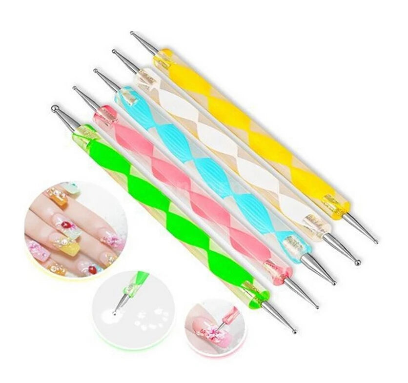 Pinceles finos para decoración de uñas: juego de 5 para líneas y decoraciones precisas