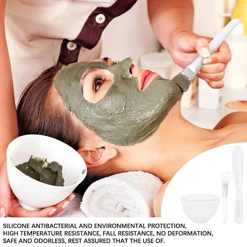 Kit de herramientas de silicona para el cuidado facial: brochas, bol y accesorios para hacer tú mismo