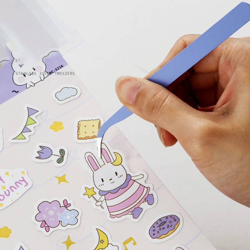 Pinzas multifunción Macaron: herramienta precisa para decoración de uñas, pestañas postizas y manualidades creativas.