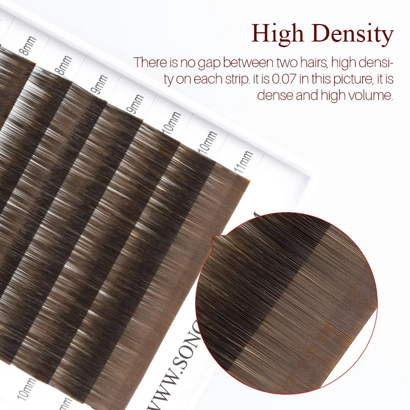 Extensiones de cejas SONG LASHES – 12 líneas, color marrón natural