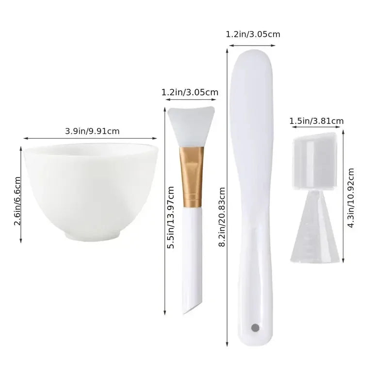 Kit de herramientas de silicona para el cuidado facial: brochas, bol y accesorios para hacer tú mismo