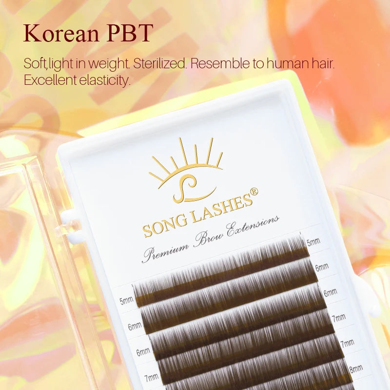 Extensiones de cejas SONG LASHES – 12 líneas, color marrón natural