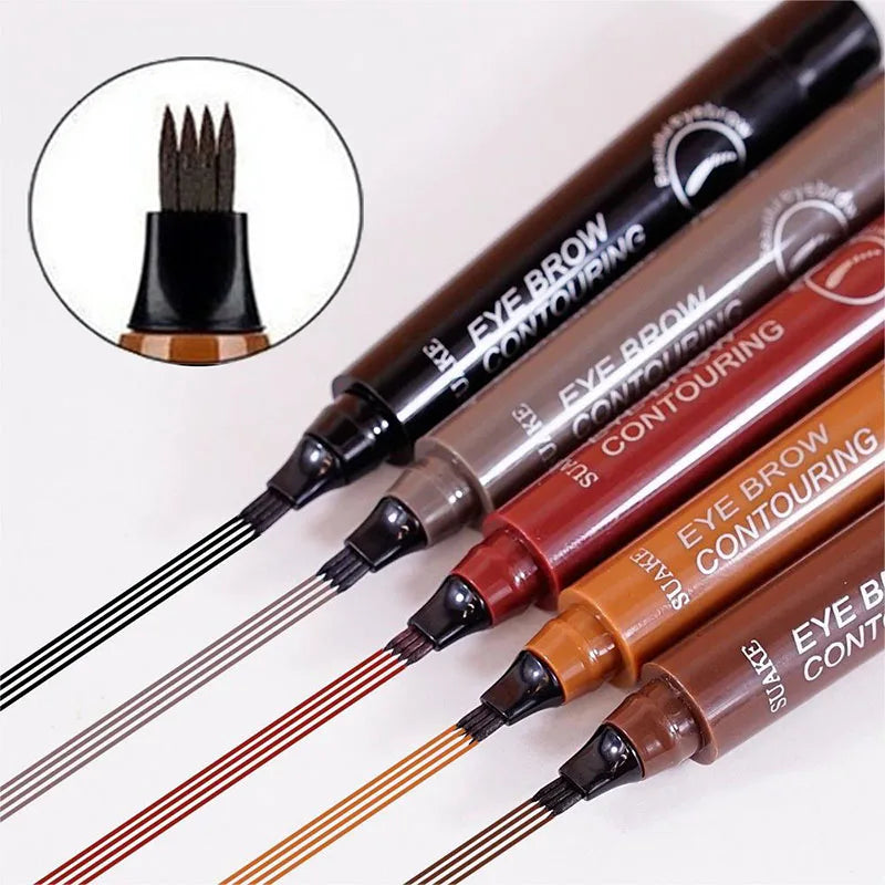 🖊️ 4-Tip Eyebrow Pencil – Long-Lasting Microblading Effect