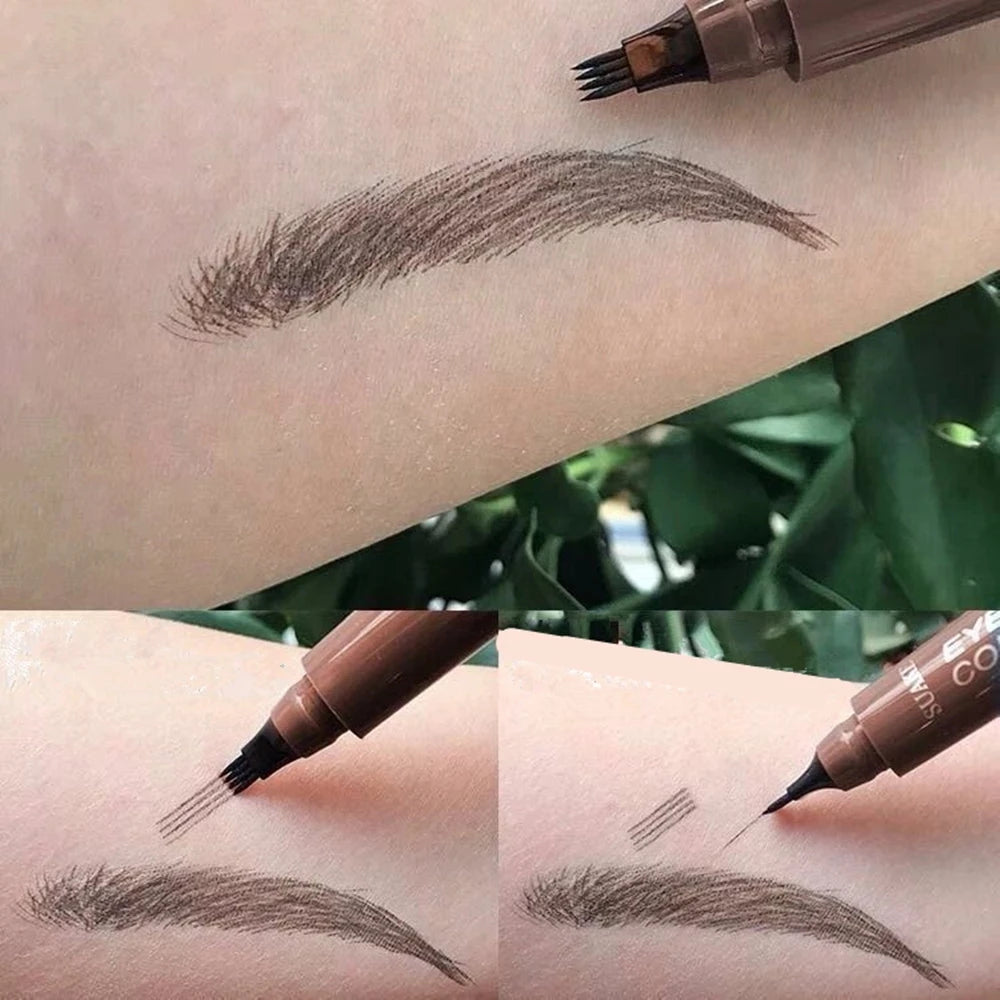 🖊️ 4-Tip Eyebrow Pencil – Long-Lasting Microblading Effect