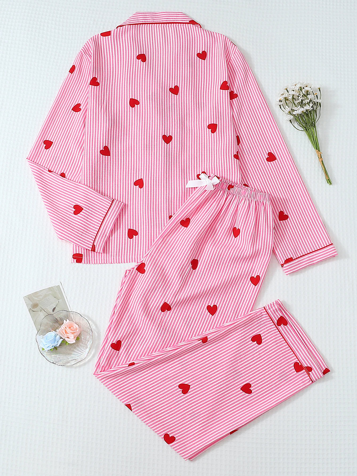 Pyjama - Haut à manches longues et pantalon à rayures ❤️