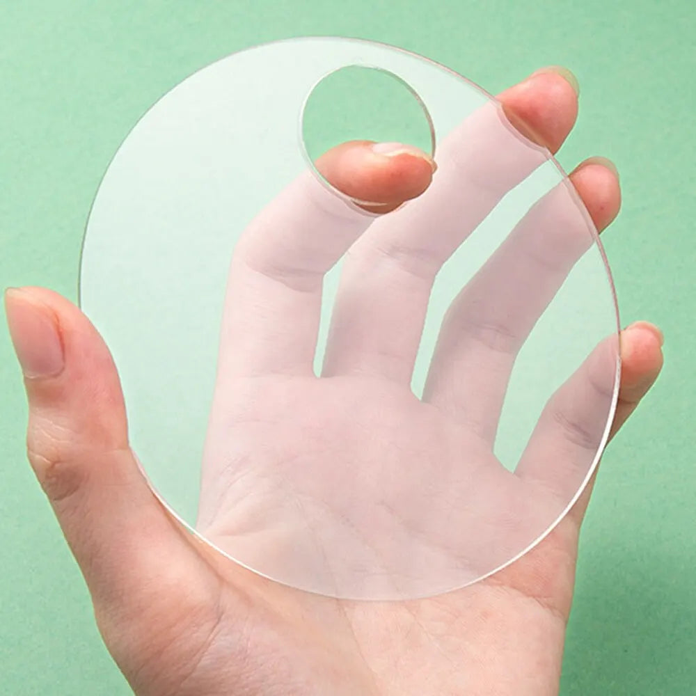 Paleta de maquillaje acrílica transparente - Con espátula mezcladora