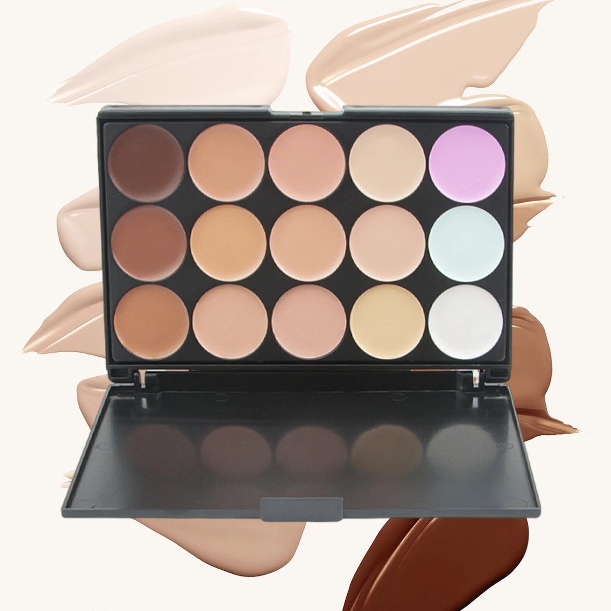 Palette correctrice 15 couleurs – Anticernes, contour, fond de teint & correcteur