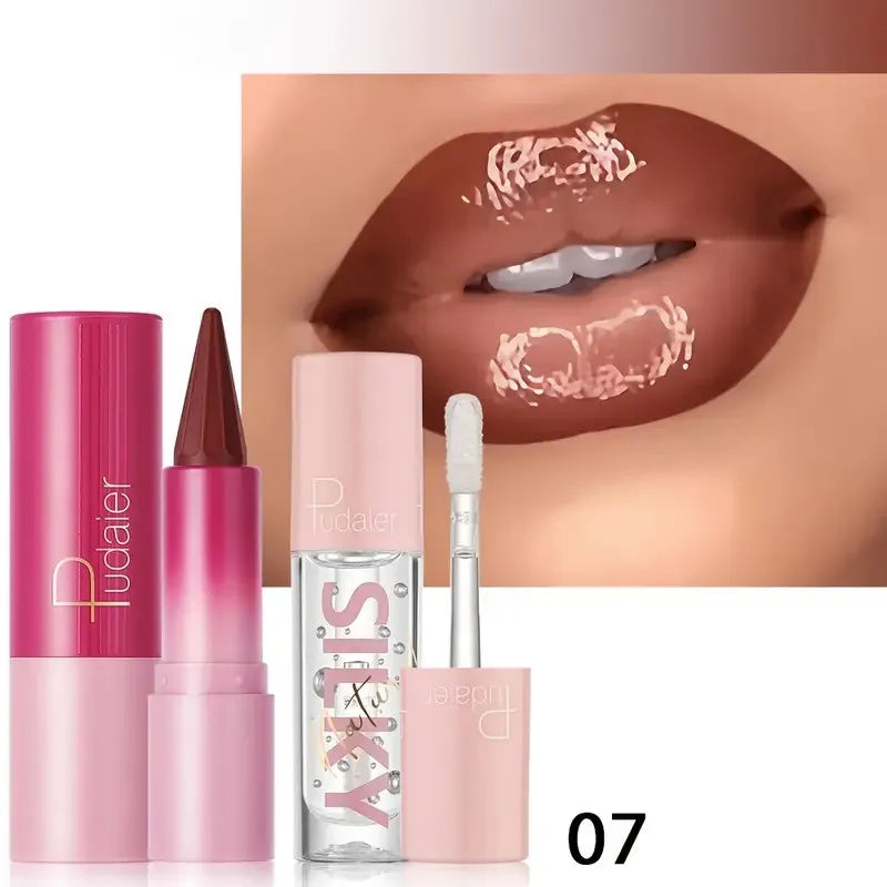 💄 Dúo labial resistente al agua: lápiz labial líquido de larga duración