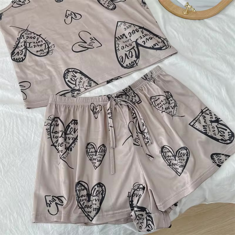 Pyjama - Haut Camisole à Bretelles et Short Assorti 🤎