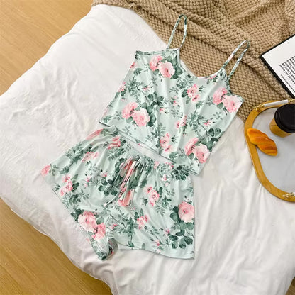 Pyjama - Haut Camisole à bretelles et Short assorti 🌸