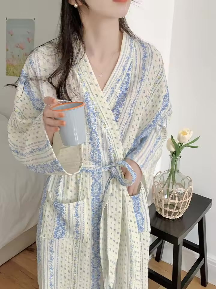Peignoir Femme Rayé Kimono – Robe Longue variés