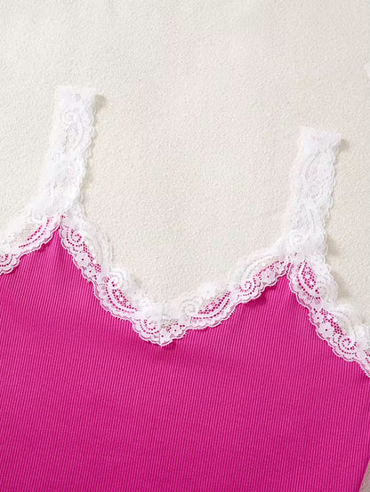 Pyjama - Haut camisole avec dentelle et short 🌸