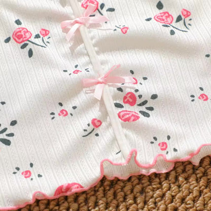 Pyjama - Haut camisole à bretelles et short assorti 🌷