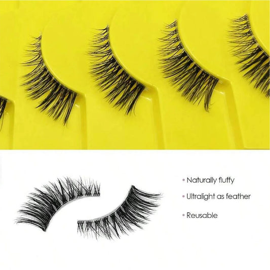 👁️ Pack de 10 pares de pestañas postizas naturales - Suavidad y fijación duradera