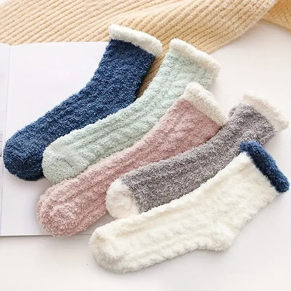 Lot de Chaussettes - En Polaire Corails Uni