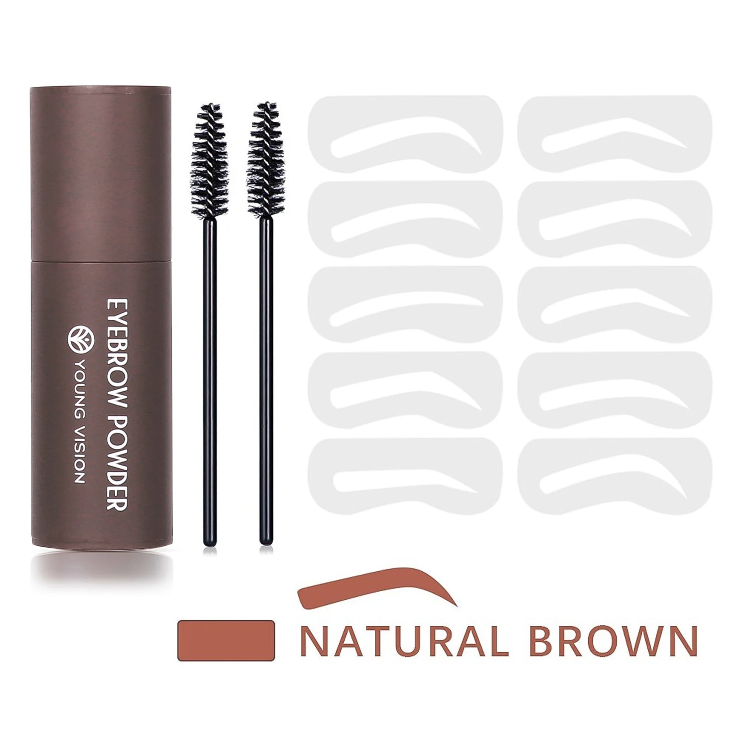 👁️🖌️ Eyebrow Stamp Kit with Stencils – Waterproof &amp; Long Lasting (1 Stamp + 10 Stencils)