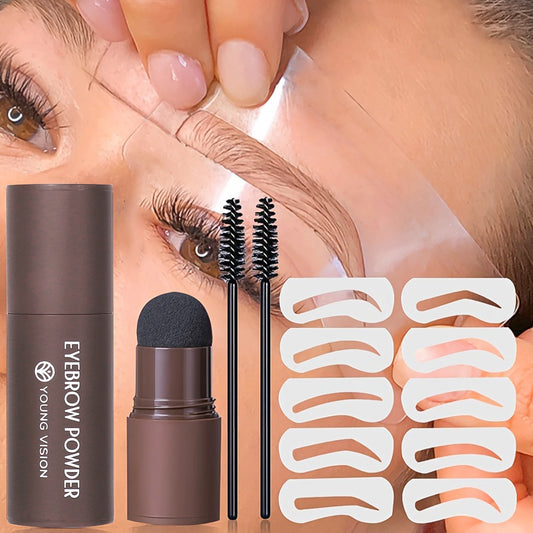 Kit Tampon Sourcils avec Pochoirs – Waterproof & Longue Tenue