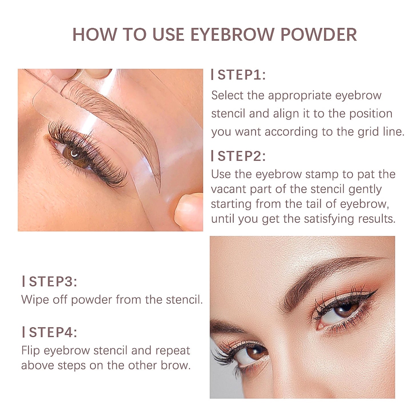 👁️🖌️ Eyebrow Stamp Kit with Stencils – Waterproof &amp; Long Lasting (1 Stamp + 10 Stencils)