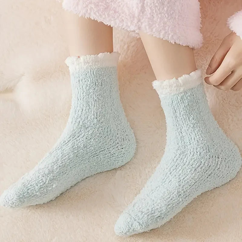Lot de Chaussettes - En Polaire Corails Uni