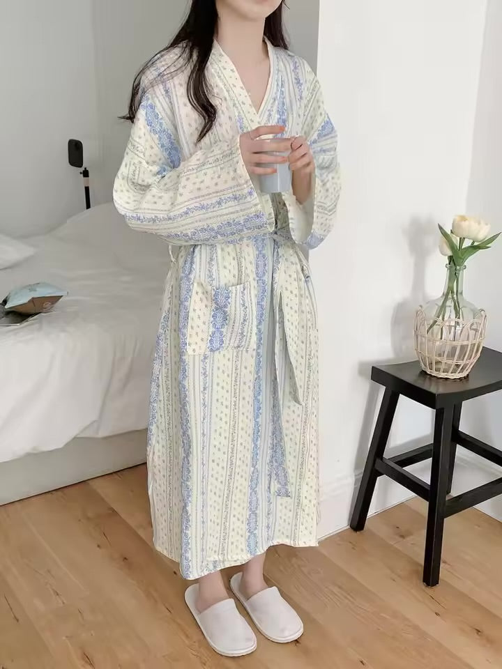 Peignoir Femme Rayé Kimono – Robe Longue variés