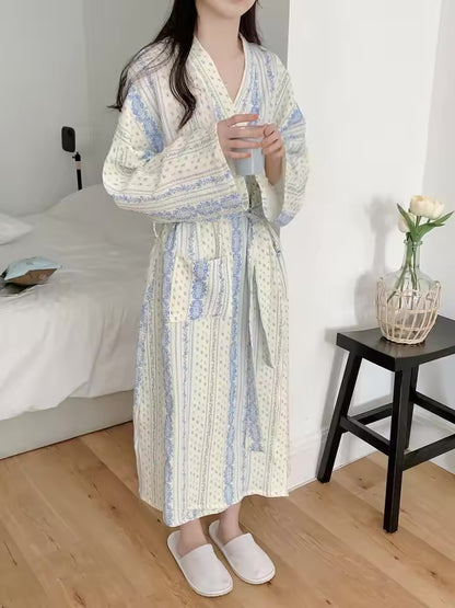 Peignoir Femme Rayé Kimono – Robe Longue variés