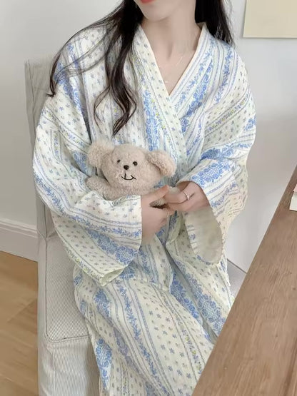 Peignoir Femme Rayé Kimono – Robe Longue variés
