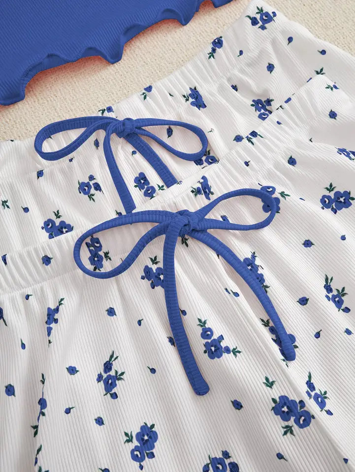 Pajama Set - Lace Camisole Top, Shorts and Pants 💐