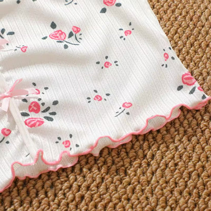 Pyjama - Haut camisole à bretelles et short assorti 🌷