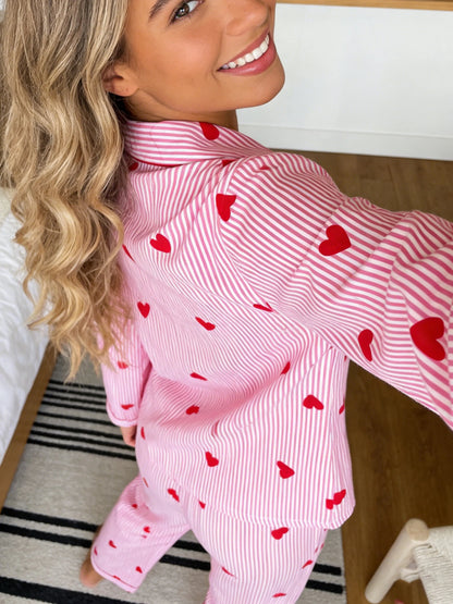 Pyjama - Haut à manches longues et pantalon à rayures ❤️