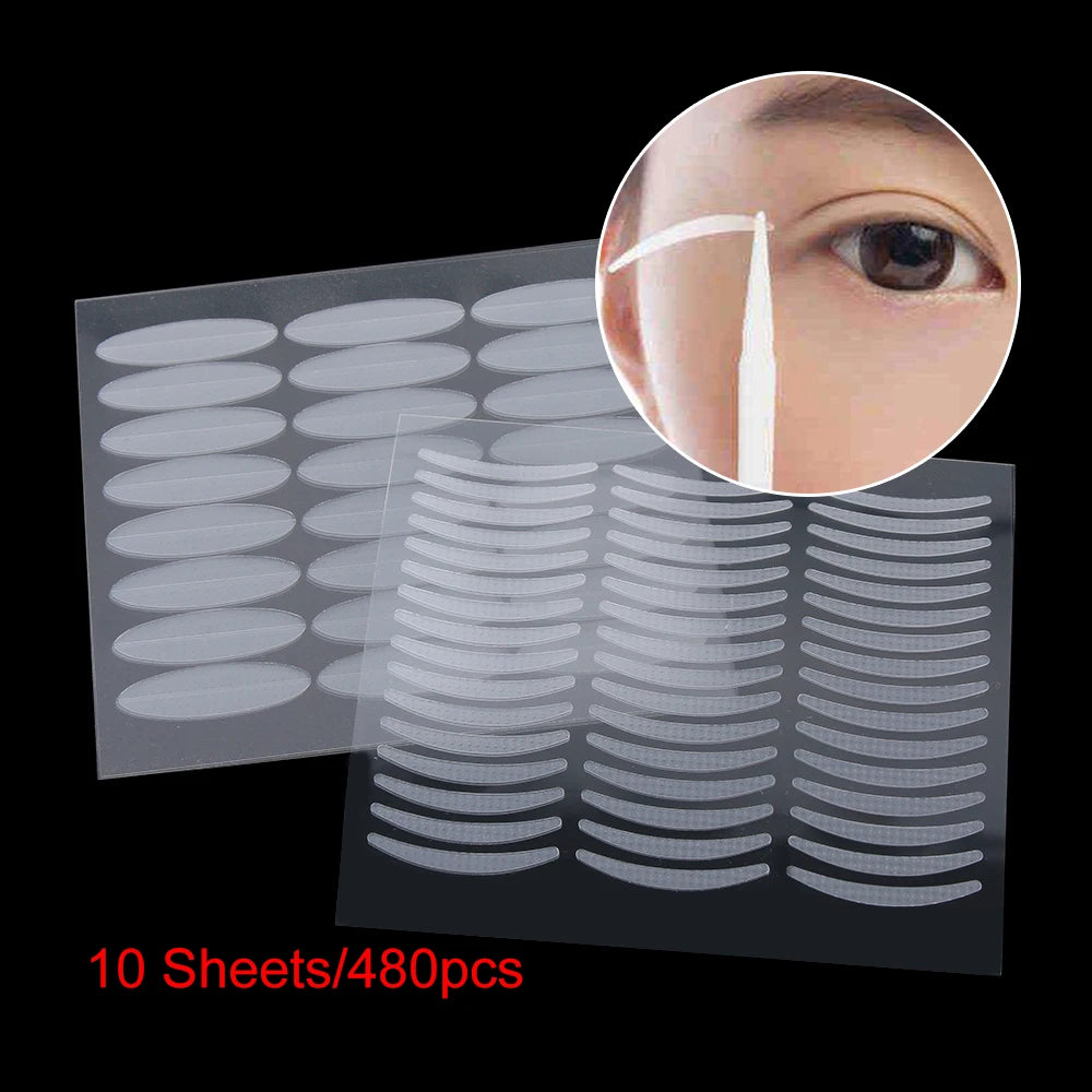 👁️✨ 480pcs Autocollants Invisibles Double-Face pour Paupières – Bandes Transparentes Respirantes