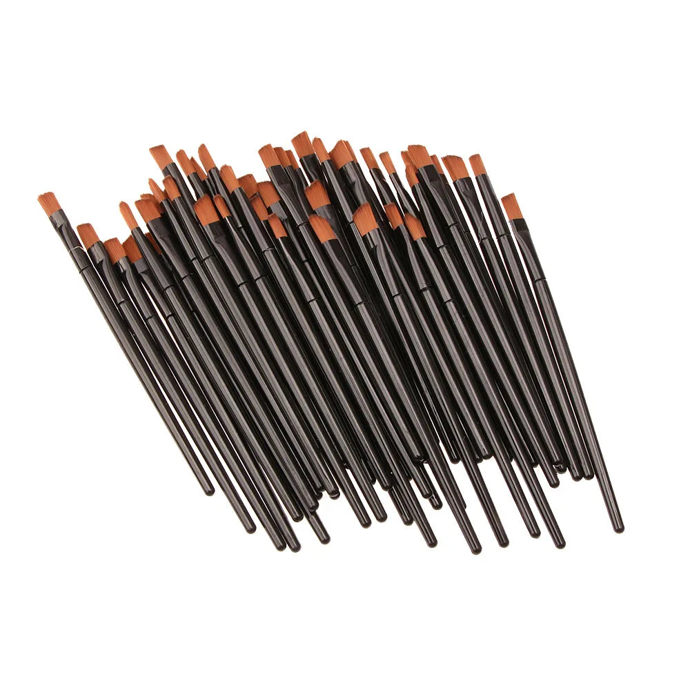 🖌️ Lot de 50 Pinceaux Maquillage – Sourcils, Yeux, Cils & Estompe