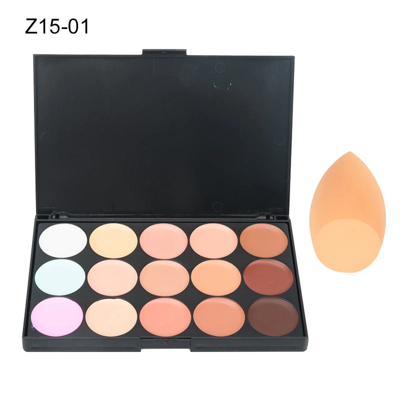 Palette correctrice 15 couleurs – Anticernes, contour, fond de teint & correcteur